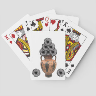 Plateau de cartes de jeu floral