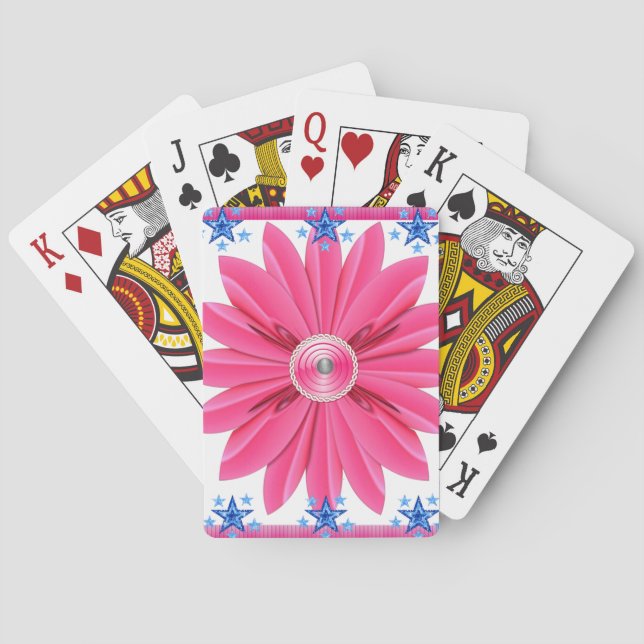 Plateau de cartes de jeu floral (dos)