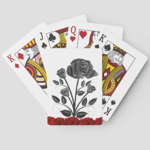 Plateau de cartes de jeu floral