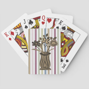 Plateau de cartes de jeu floral