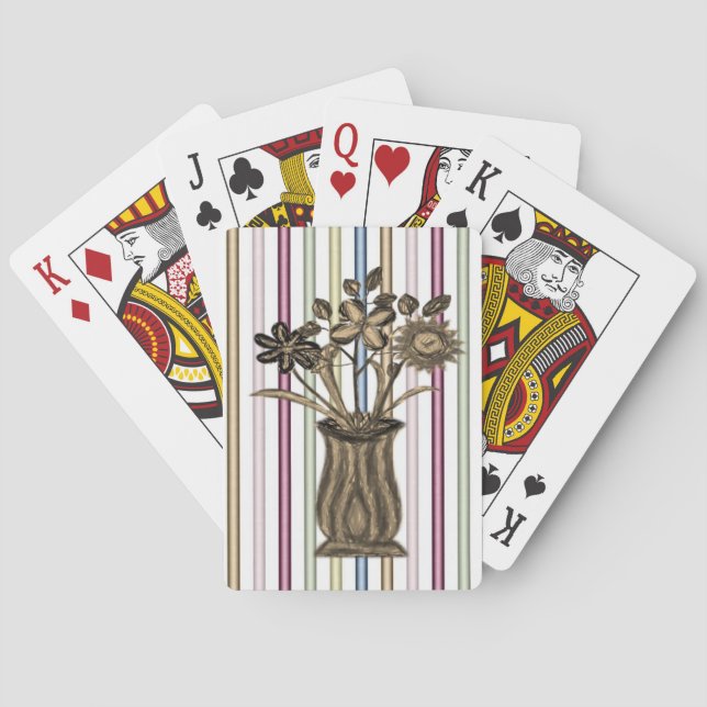 Plateau de cartes de jeu floral (dos)