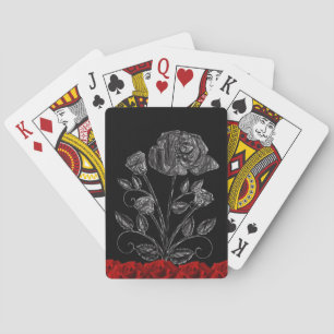 Plateau de cartes de jeu floral