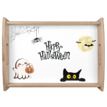 Plateau de service d'Halloween mignon et Éffrayant