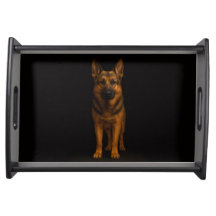 Plateau de service Noir 4 Luxe, Chien Berger Allem