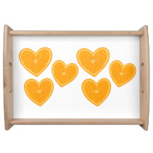 Plateau de service Orange Cœur – Décoration de fêt