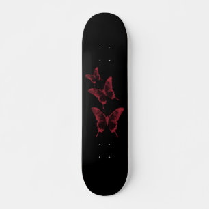 Plateau de skateboard de papillon noir et rouge te