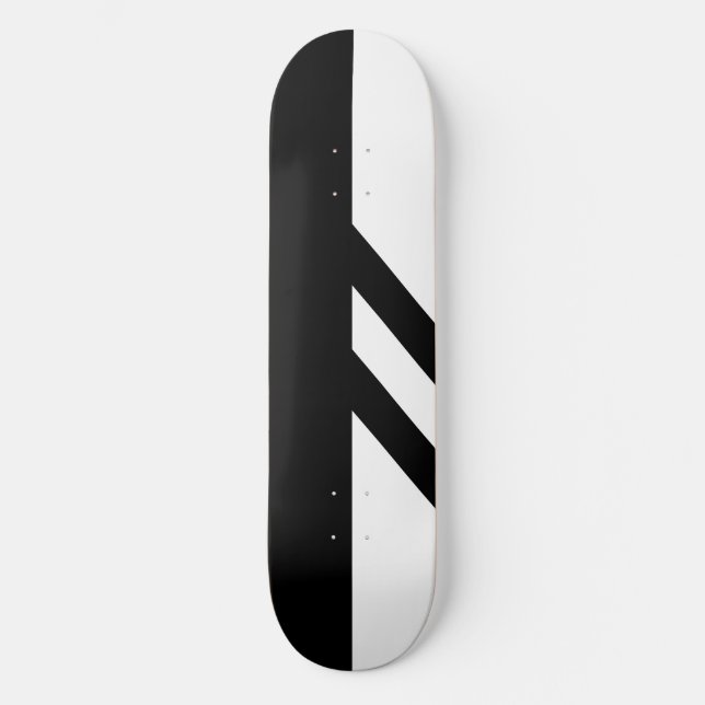 Plateau de skateboard noir et blanc segmenté (Recto)