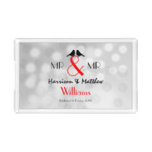 M. Et M. Lesbian Mariage Plateau Acrylique cadeau