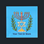 Plateau En Acrylique Persian Magen David Menorah<br><div class="desc">Cette image a été adaptée à partir d'un carrelage juif perse antique et présente une menorah avec un Magen David (Étoile de David) encadré de branches d'olivier. Les imperfections de l'image originale peinte à la main ont été conservées. Ajoutez votre propre texte en haut.</div>