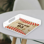 Plateau En Acrylique Personalized Vintage Baseball Name Number Retro<br><div class="desc">Personalized vintage baseball name number retro design  can be good for you if you love Baseball. Or it could be a great gift for those who loves baseball.</div>