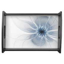 Fleur imaginaire fractale bleue douce et tendresse