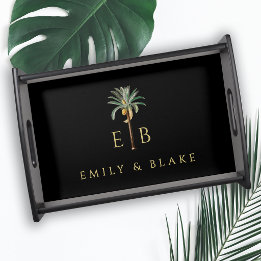 Plateau Logo élégant de mariage tropical Royal Palm