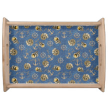 motif nautique bleu