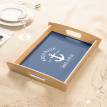 Nautical Lake House Nom de famille Ancre Marine Bl