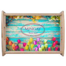 Tulipes sur bois peint Vintage Personnalisé
