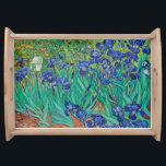 Plateau Van Gogh Irises. Impressionnisme vintage floral bl<br><div class="desc">Plateau de service Van Gogh "Irises". L'art de l'impressionnisme floral bleu.</div>