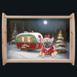 Plateau Winter French Bulldog Caravan Christmas Adventure<br><div class="desc">Laissez-vous tenter par la magie d'une nuit d'hiver enneigée alors qu'une caravane glisse gracieusement à travers le paysage illuminé par la lune. La beauté sereine de la neige scintillante et l'éclat enchanteur de la lune créent une scène captivante, promettant une aventure de Noël inoubliable remplie de chaleur, de joie et...</div>