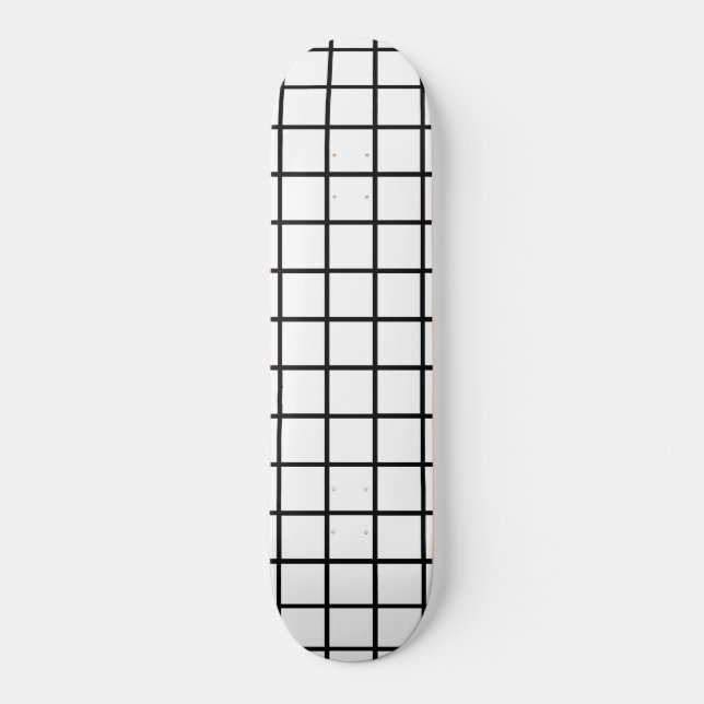 Plateforme de skateboard à motif quadrillé blanc e (Recto)