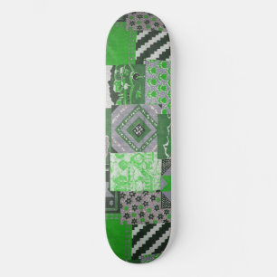 Plateforme de skateboard à patchwork vert