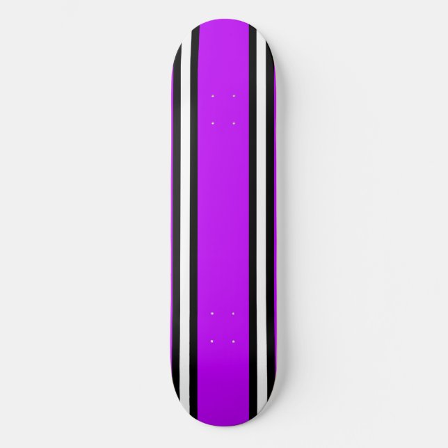 Plateforme de skateboard à rayures noires et blanc (Recto)