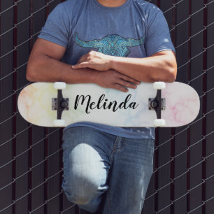 Plateforme de skateboard en marbre arc-en-ciel ave