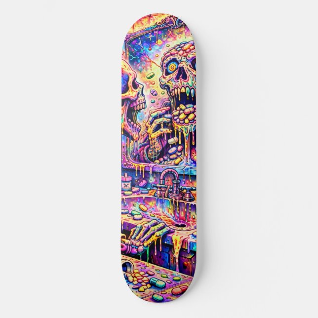 Plateforme de skateboard Miroir de Crâne Psychédél (Recto)