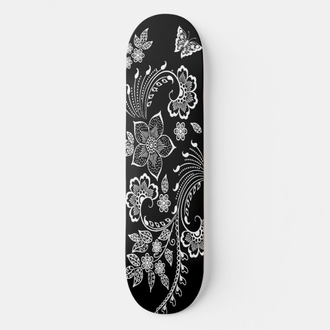 Plateforme de skateboard "Papillon Paisley" (Recto)