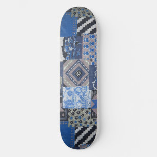 Plateforme de skateboard patchwork bleu