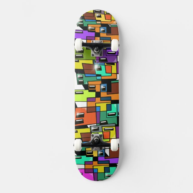 Plateforme de skateboard Paysage Urbain Coloré (Recto)