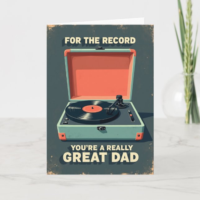 Platine à Disques Sarcelle Carte de Super Papa (Devant)