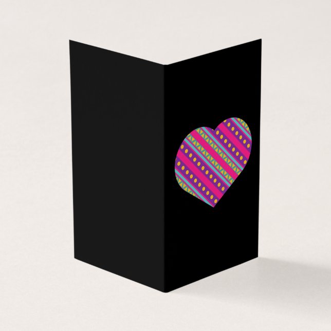 Platon de coeur coloré Valentine Carte pour notes  (Outside)