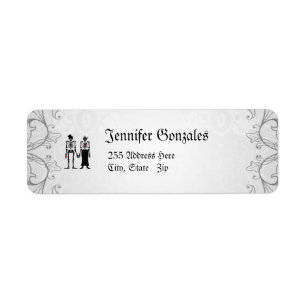 Plats vintages & Skeletos Étiquette de adresse