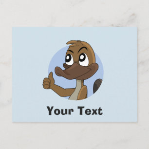Platypus donnant des pouces de carte postale
