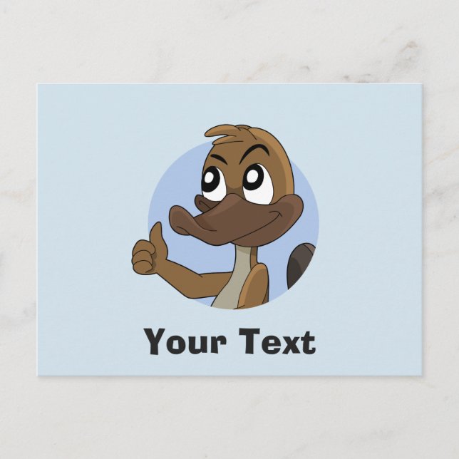 Platypus donnant des pouces de carte postale (Devant)
