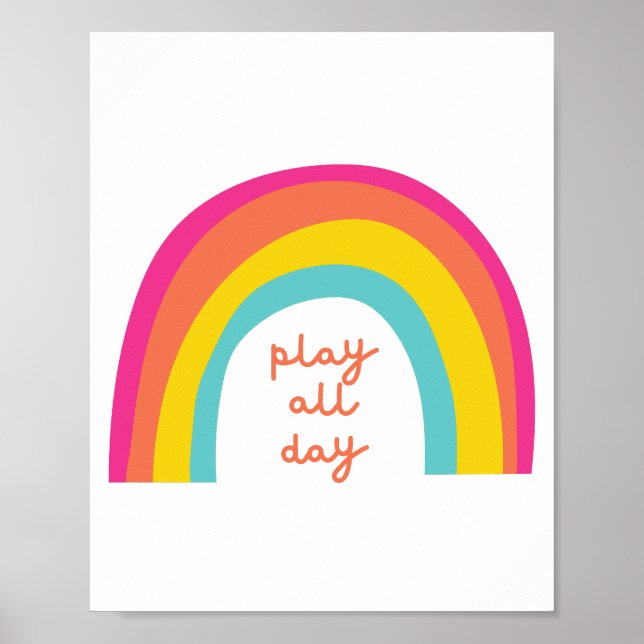 play.all.day. arc-en-ciel Poster & Imprimés (Devant)
