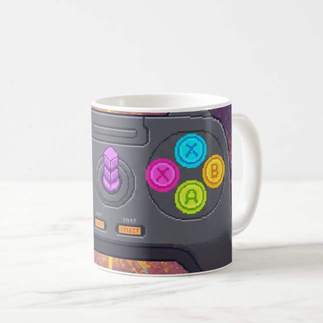 Player 1 Ready Mug Retro Gaming Controller Coffee (Devant droit)