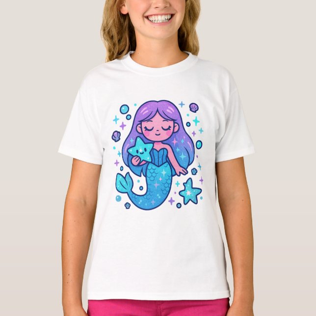 Playera Kawaii Magic Mermaid– Cute Magical T-shirt (Devant)