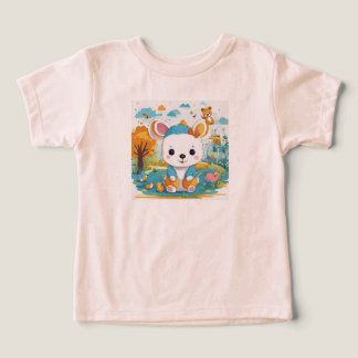 Playful animal project of children's t-shirt