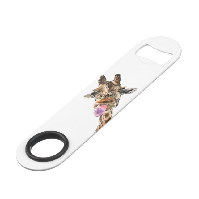 Playful Bar Key Gift Giraffe Tongue Out - Smile (Dos Angle)