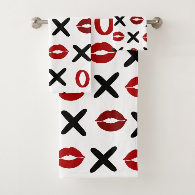 Playful XO & Red Lips Modern Love Pattern (En situation)