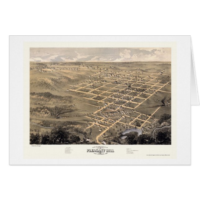 Pleasant Hill, carte panoramique de MOIS - 1869 (Devant horizontal)