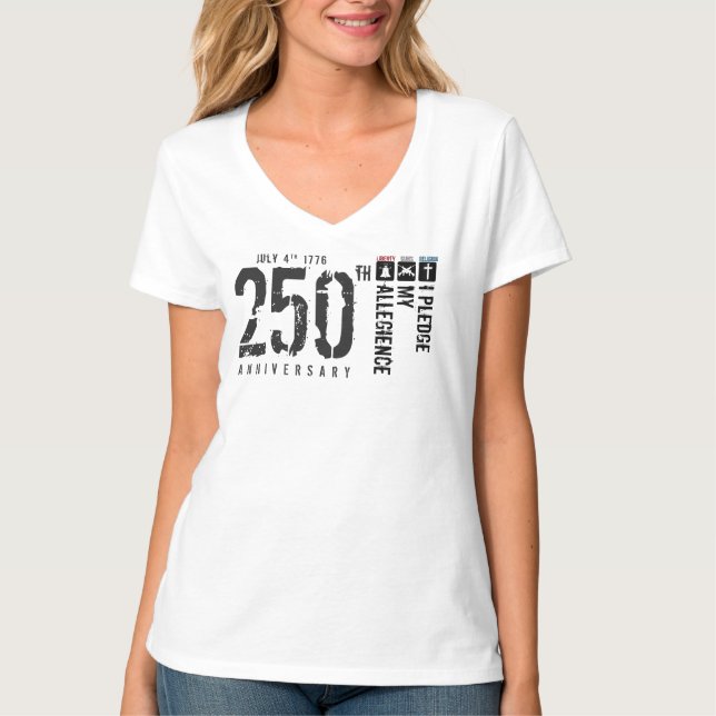 Pledge of Allegiance drapeau vertical T-Shirt 250 (Devant)