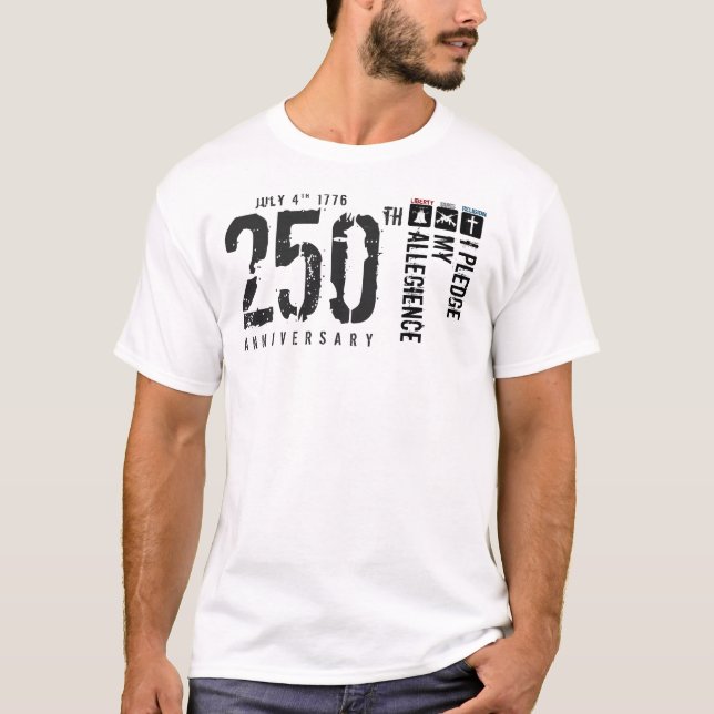Pledge of Allegiance drapeau vertical T-Shirt 250 (Devant)