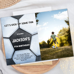 Plein Football Invitations Anniversaire avec photo