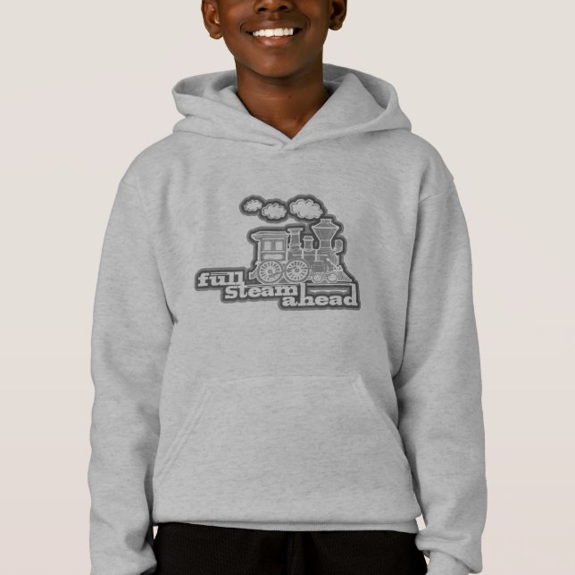 Plein vapeur devant loco train enfants sweatshirt (Devant)
