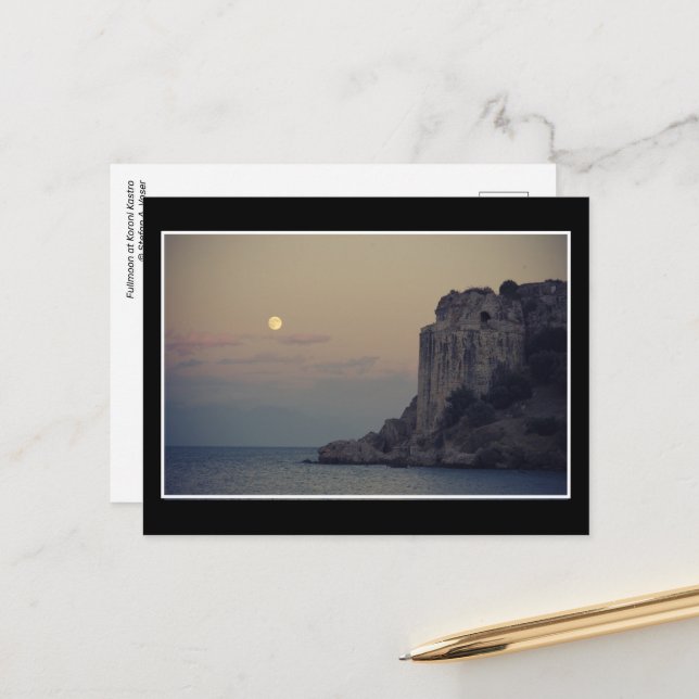 Pleine lune à Koroni Kastro - Carte postale (Devant/Arrière en situation)