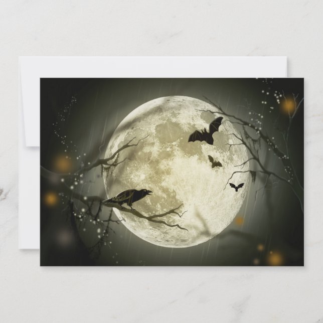 Pleine lune avec carte Crow and Bats Flat Party (Devant)