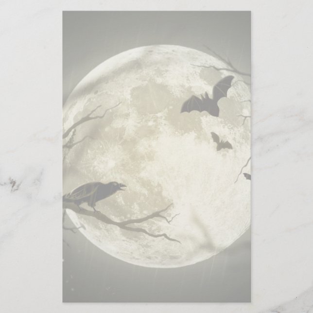 Pleine lune avec chauves-souris et corbeau (Devant)