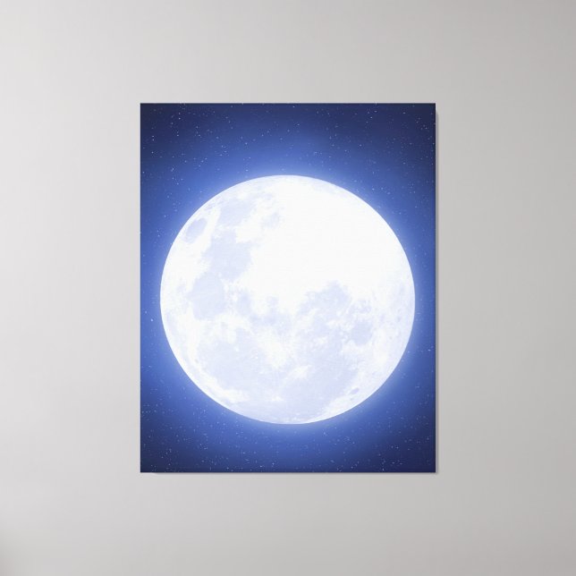 Pleine lune Bleu Aura toile étirée Impression (Recto)