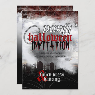Pleine lune Cemetery Dreams Halloween Invitations